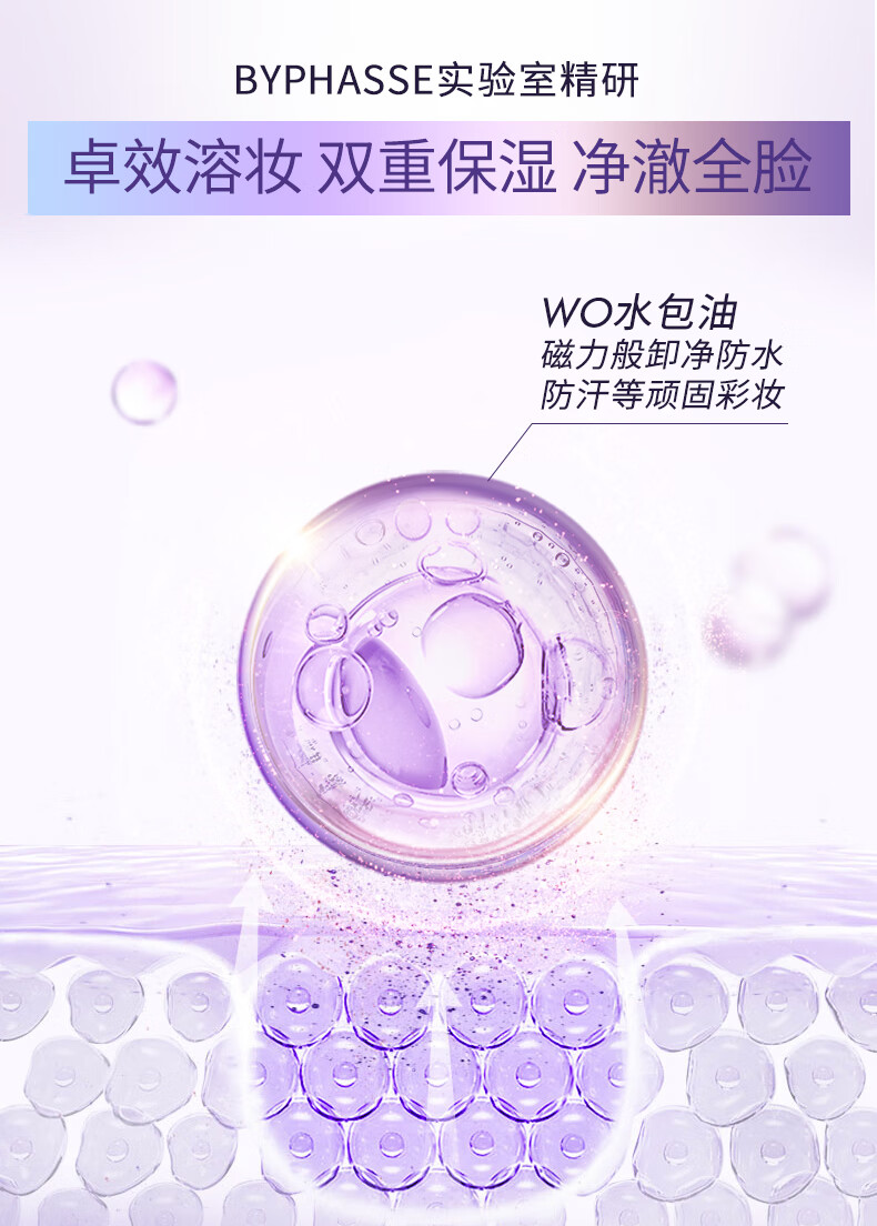 蓓昂斯（BYPHASSE）眼唇脸部卸妆液500ml原装进口卸妆水油温和保湿清洁深层清洁卸妆