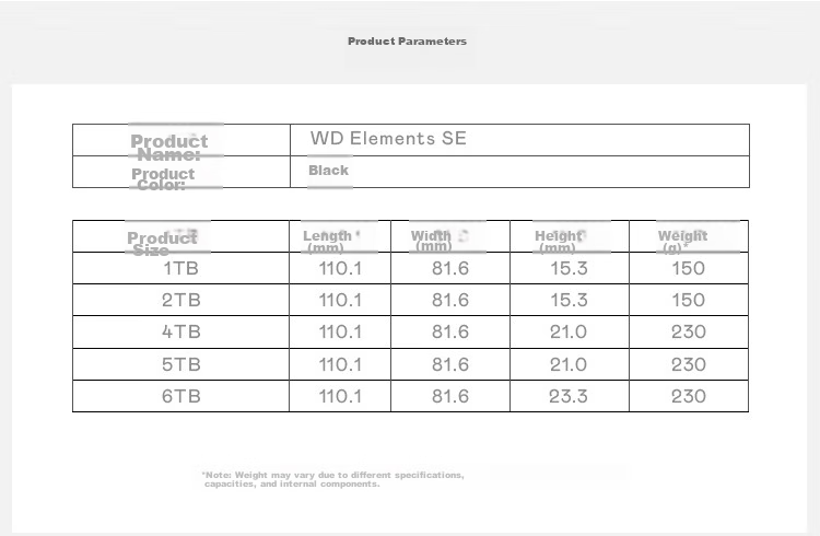 Внешний жесткий диск Western Digital WD Elements SE, 4 ТБ, портативный, USB 3.0, черный