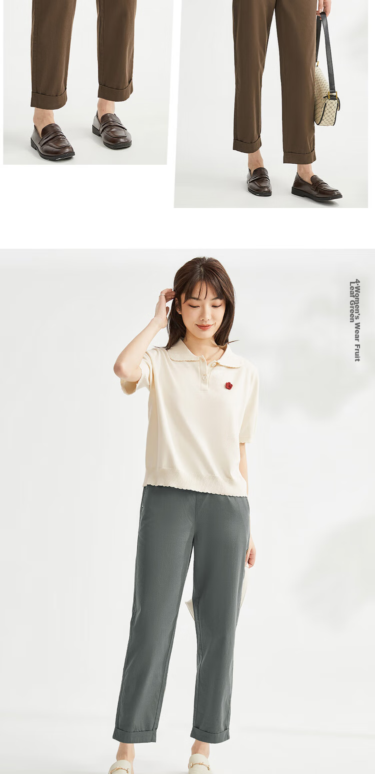Женские летние брюки Giordano, из 100% хлопка, с эластичным поясом, укороченные, легкие, повседневные, модель 05424354