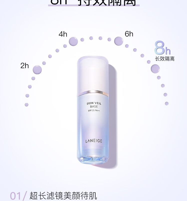 兰芝（LANEIGE）水乳隔离精华套装礼盒 (水乳+隔离+精华+l洁面)  护肤品套装