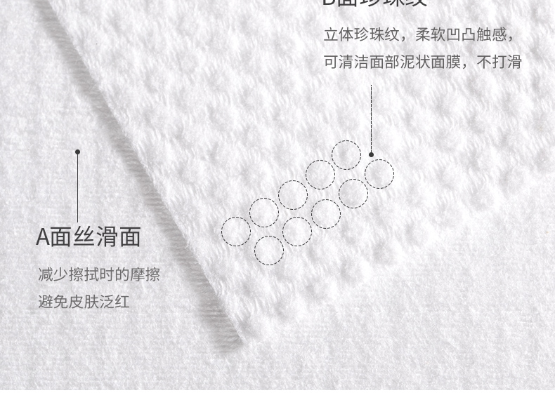 贝览得（beautyblend）一次性洗脸巾擦脸巾洁面巾洗面巾棉柔巾家用美容院加厚珍珠纹60片