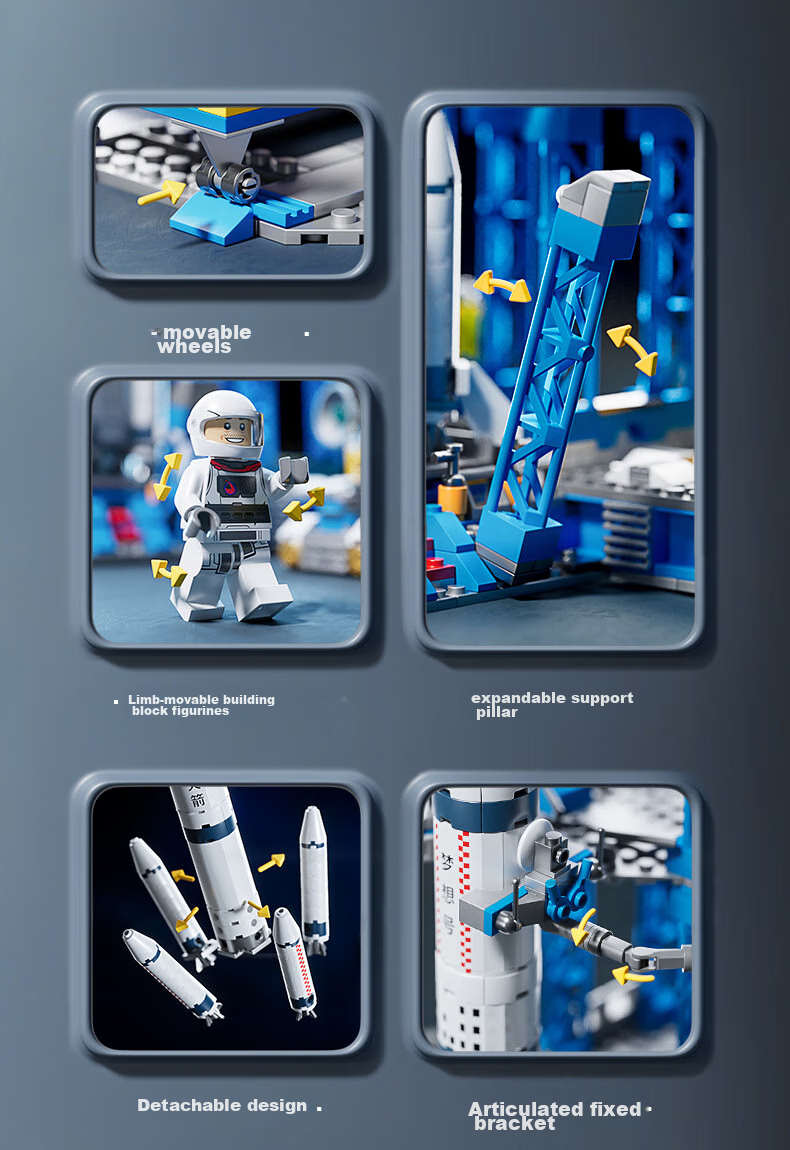 Конструктор LEAIXIANG Детский центр запуска ракеты, космические блоки LEGO, сборная игрушка для детей 6-12 лет, подарок на Новый год для мальчиков и девочек