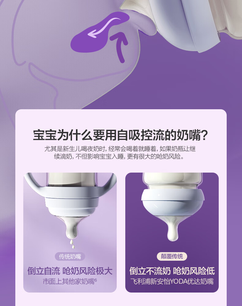 Бутылочка AVENT Philips AVENT Wide-Neck Natural Soft Nipple для новорожденных и младенцев, 3-6 месяцев, импортная пара
