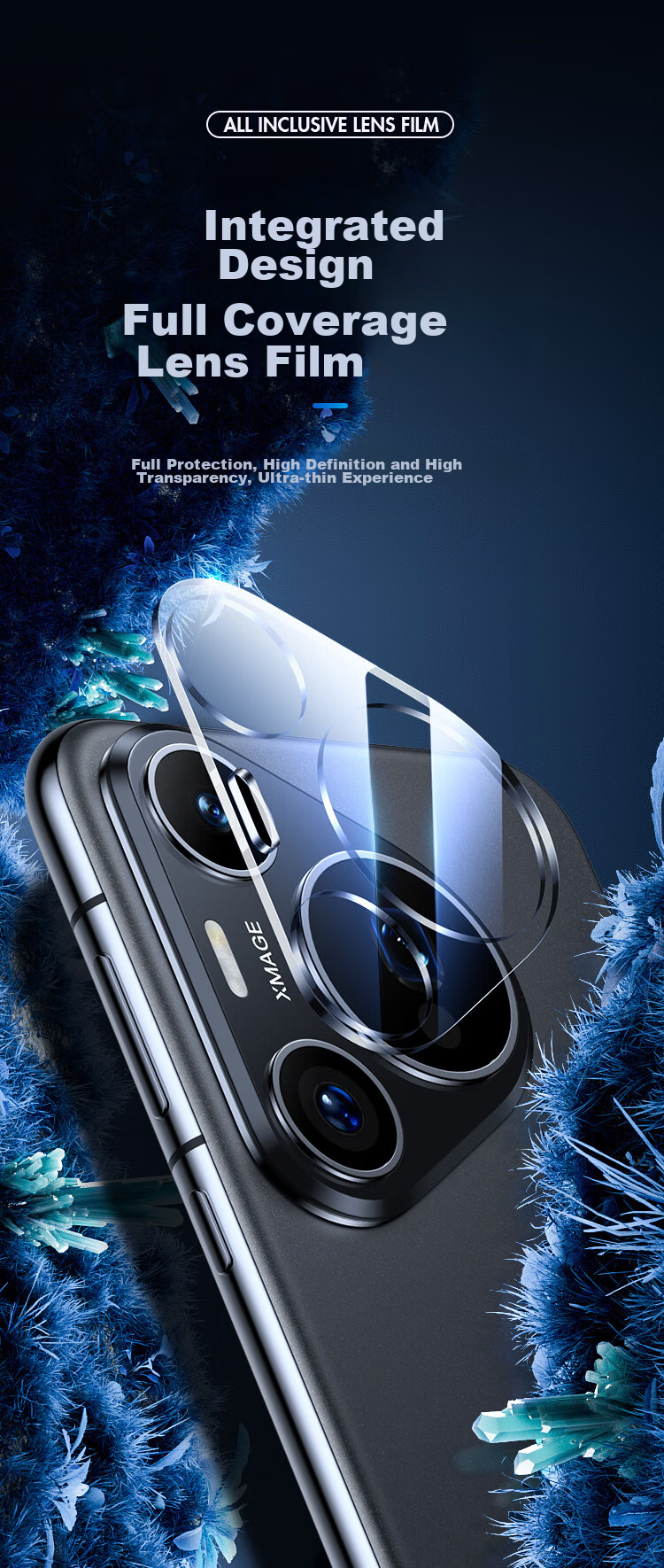 Защитная пленка для камеры BIAZE для Huawei Pura70 Pro, 2 шт., закаленное стекло, полноэкранное покрытие, защита от царапин, высокая четкость