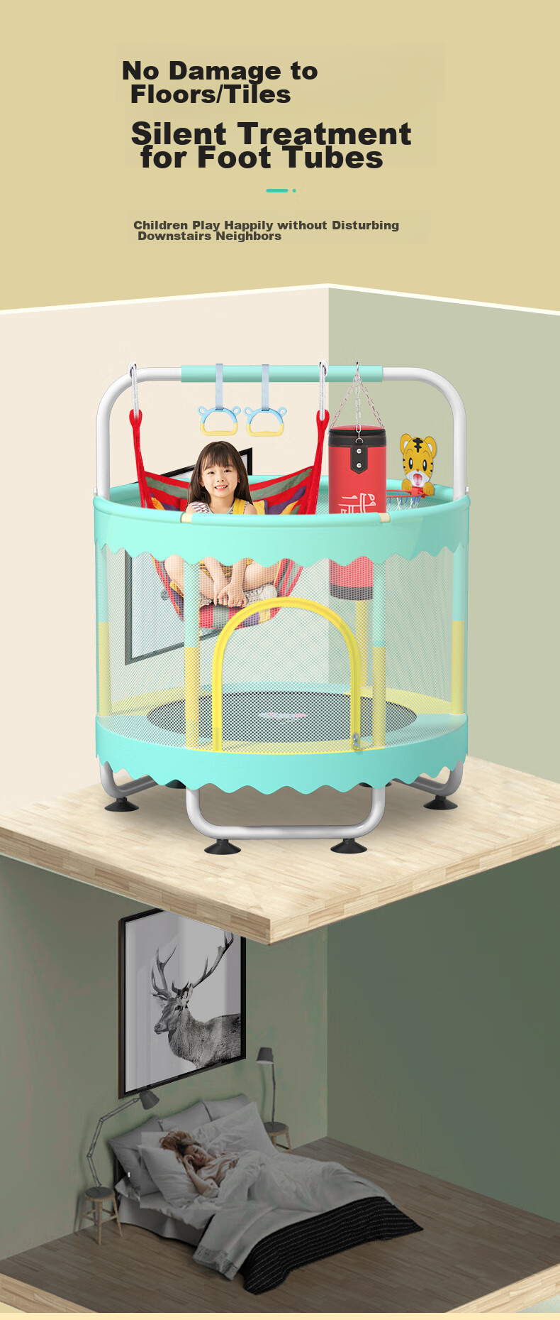 Детский батут Mdikawe для дома, игровой батут для детей от 1-2 лет, подарок на Новый год и день рождения