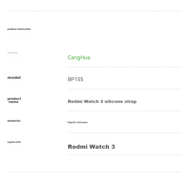 Ремешок CangHua для Xiaomi Redmi Watch 3, спортивный, водонепроницаемый, дышащий, силиконовый, черный