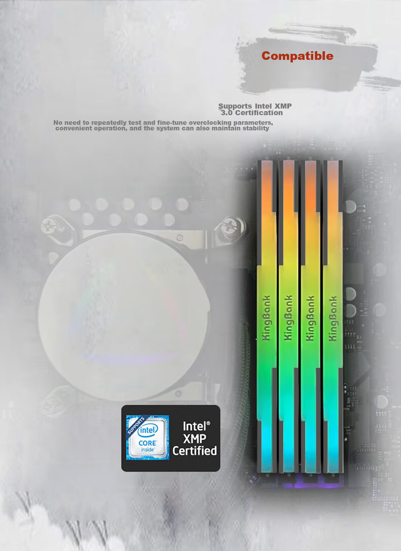 Модуль памяти KINGBANK SHARPBLADE-RGB DDR5 64GB (2x32GB) 6400MHz CL32, черный