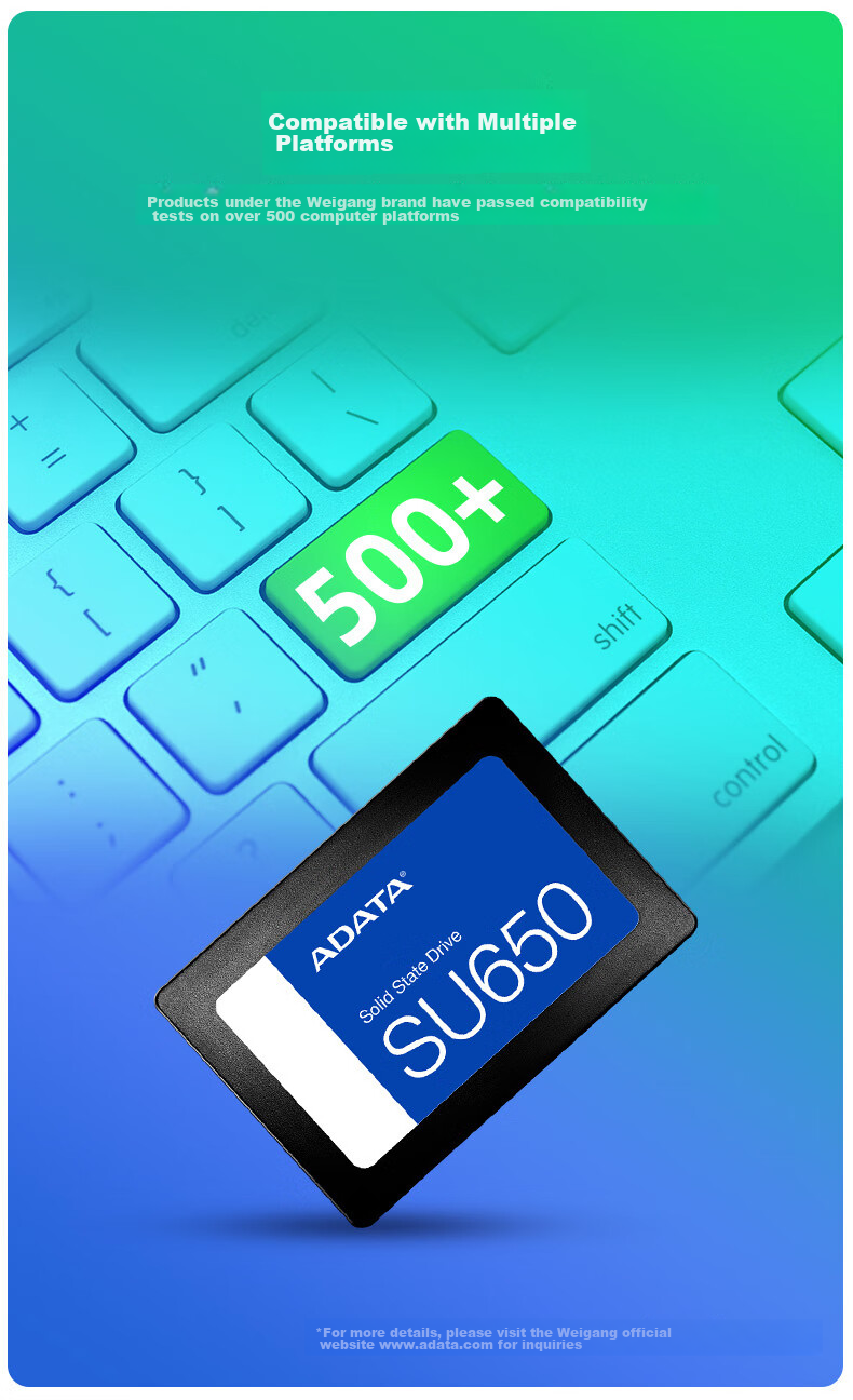 SSD накопитель ADATA SU650, 512 ГБ, SATA III
