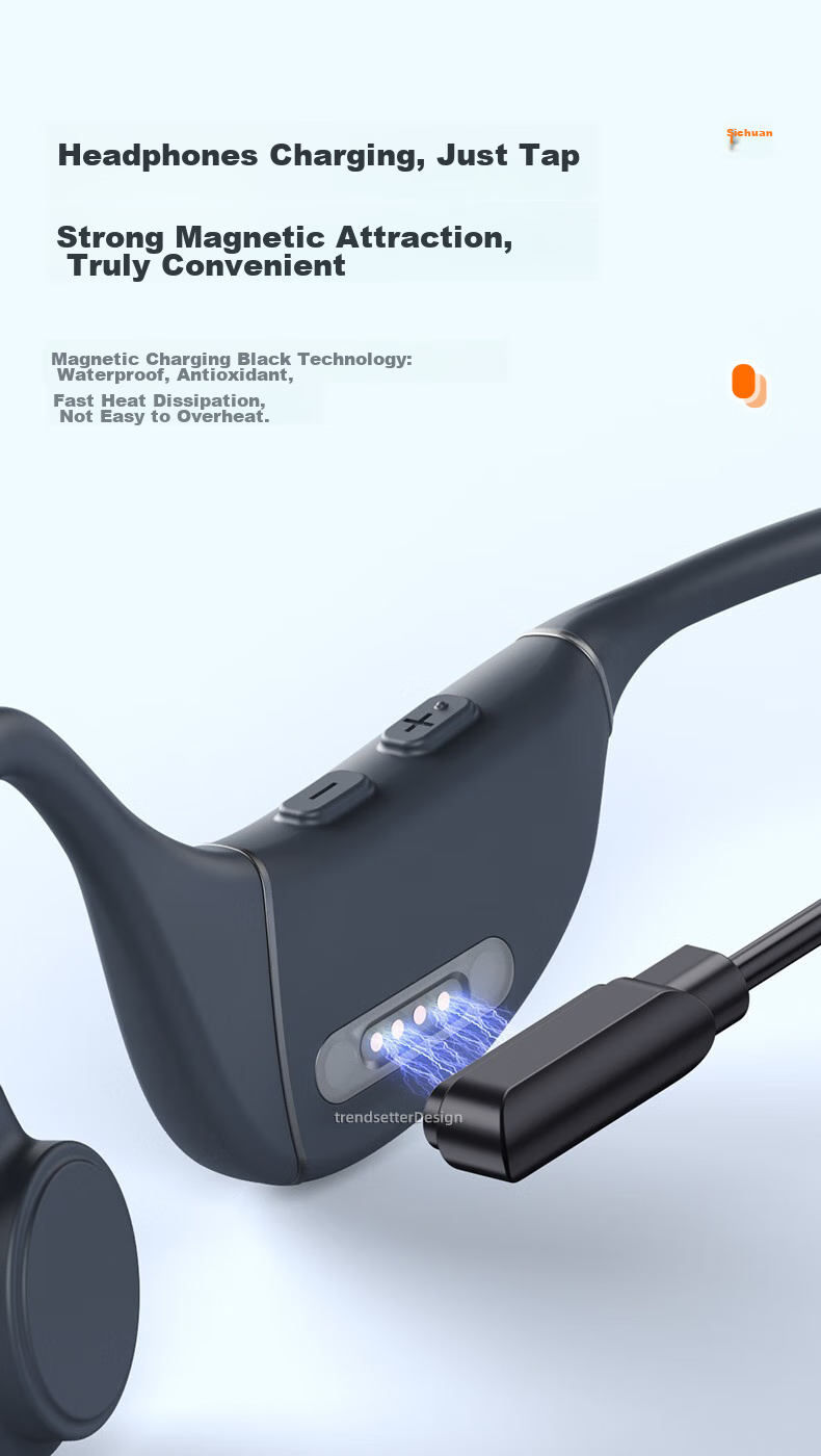 Кабель Chaofan для наушников с костной проводимостью Sennheiser, магнитный кабель для зарядки и передачи данных, аксессуар для Daling S700, черный