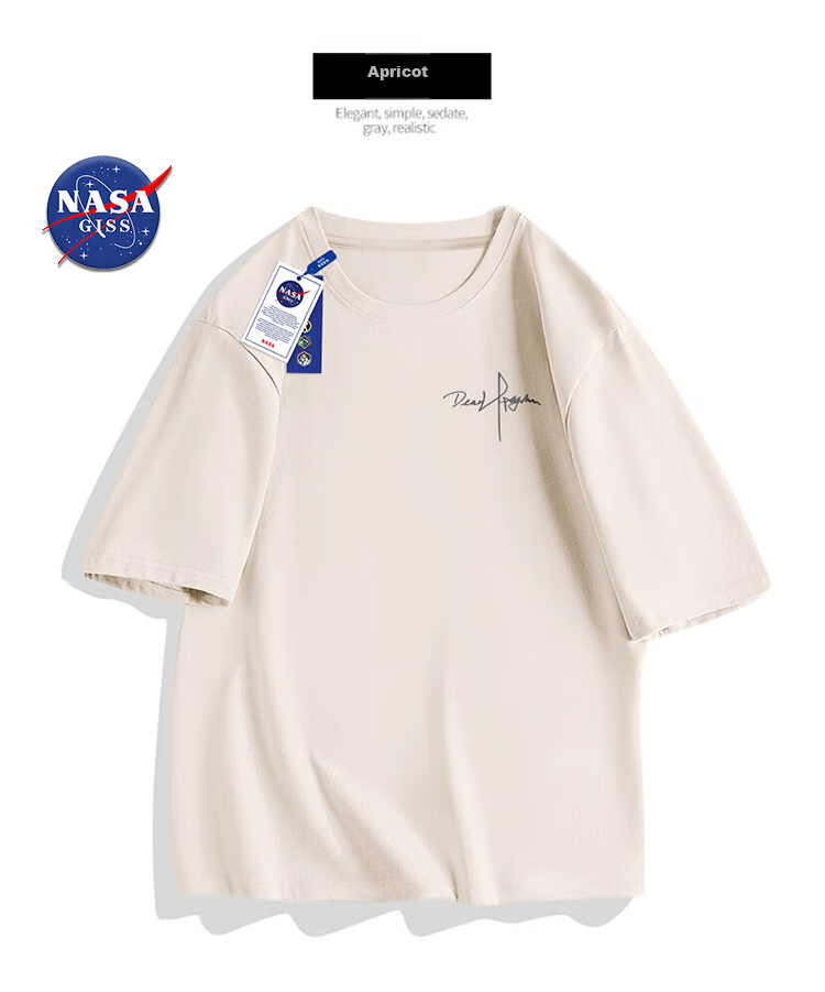 Мужская футболка NASA GISS, трендовая, летняя, из 100% хлопка, с круглым вырезом, принтом, свободного кроя, с коротким рукавом, белая, размер XL