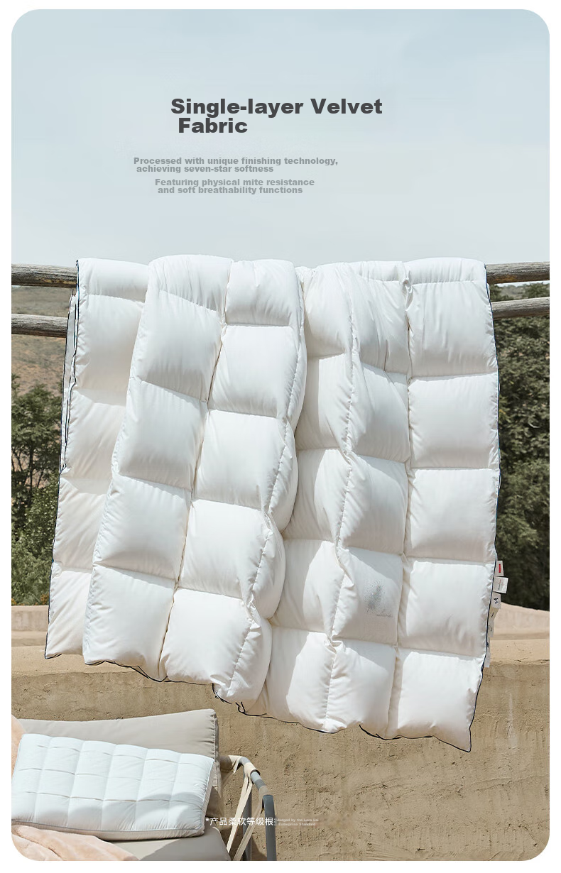 LUOLAI Одеяло с наполнителем из 95% польского гусиного пуха, Класс А, размер 220x250 см