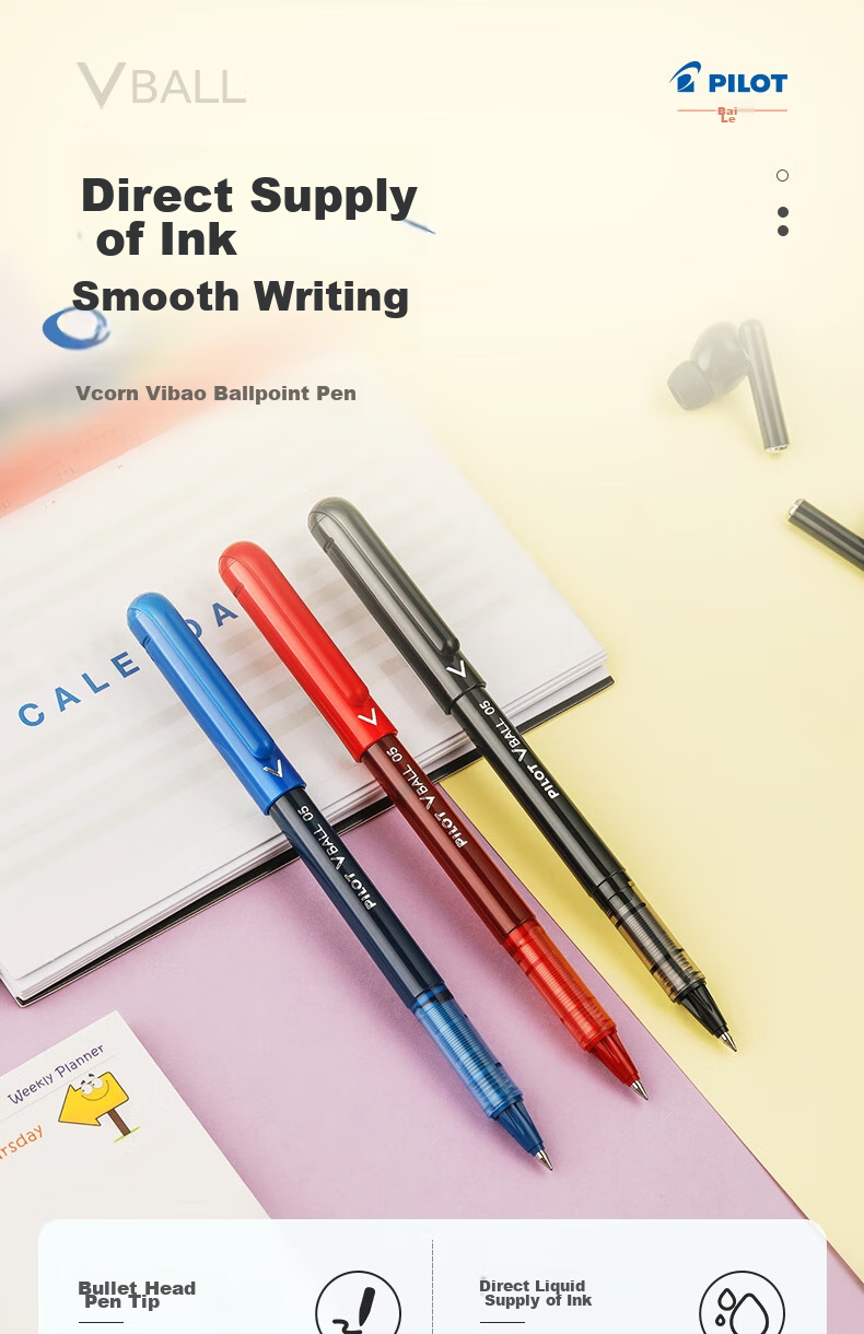 PILOT Weibao Black Knight Rollerball Pen LVE-10EF, 0.5mm, Black Single Pen