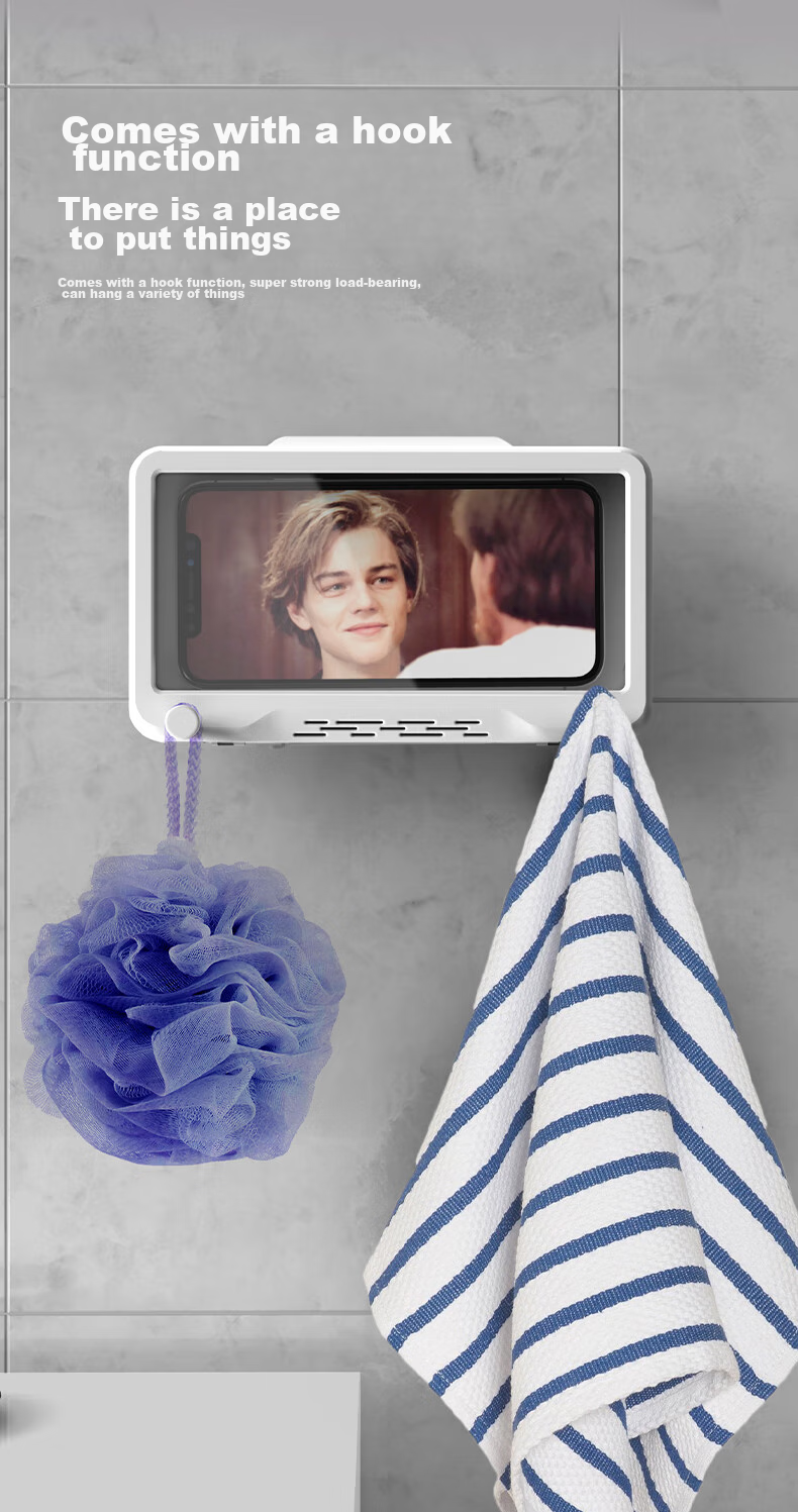 Водонепроницаемый держатель для телефона ZiTai, для ванной, кухни, мойки посуды, просмотра видео, без сверления, органайзер для хранения в душе, белый