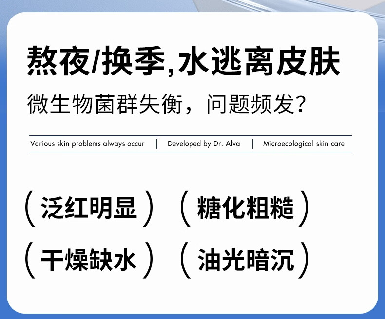 瑷尔博士益生升级2.0修护舒缓紧急补水面膜焕亮熬夜男女适用套装2盒+10片