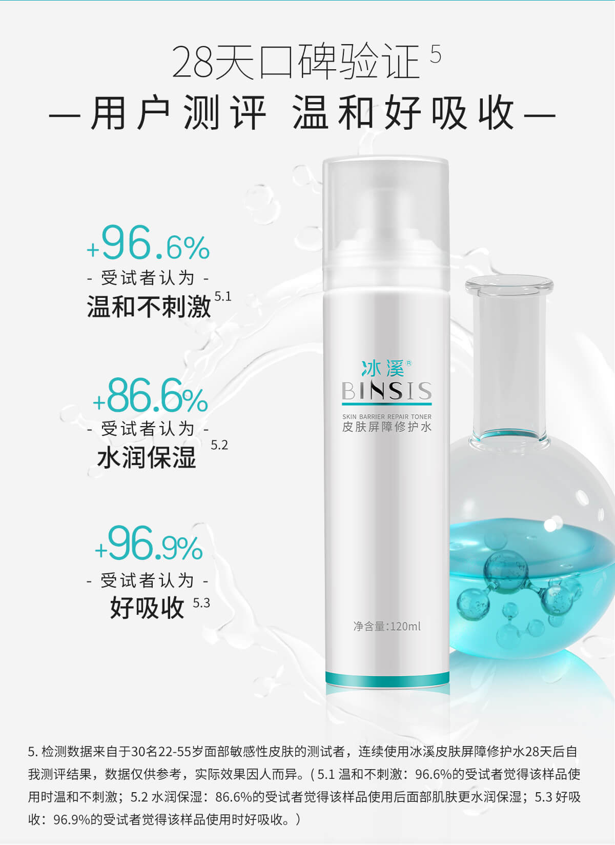 冰溪皮肤屏障修护水120ml舒缓肌肤敏感肌爽肤水化妆水女补水保湿