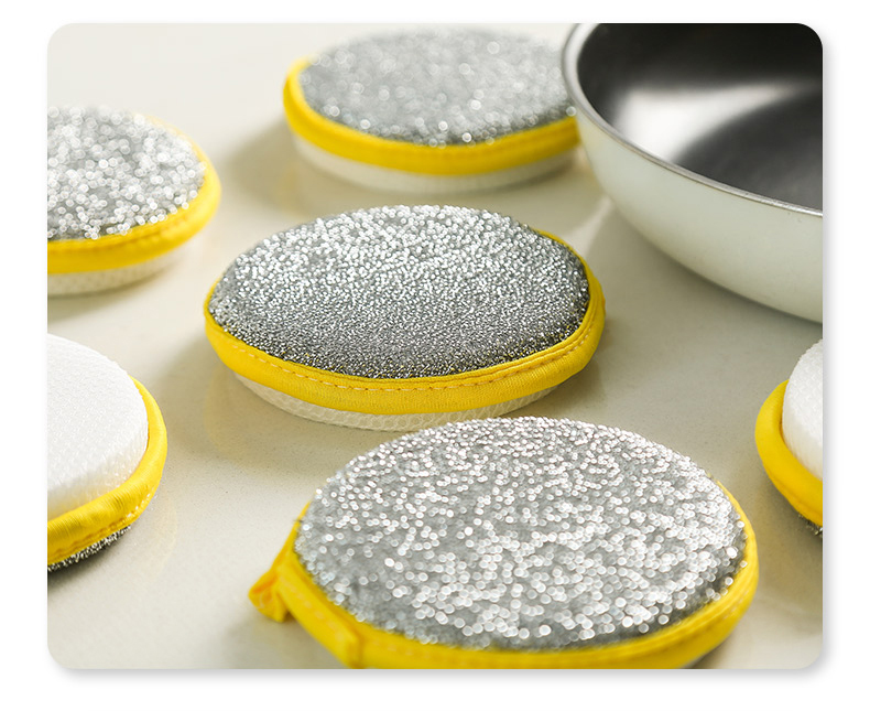 Губка для мытья посуды MISHIGUANG, 5 шт., кухонная щетка для чистки кастрюль, двусторонняя чистящая хлопковая губка, чистящая подушечка, волшебная губка