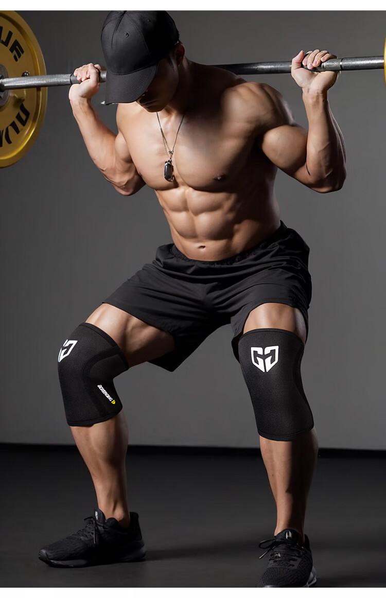 Наколенники GINGPAI SPORT для фитнеса, пауэрлифтинга и тяжелой атлетики, профессиональная защита колена, размер M, черный