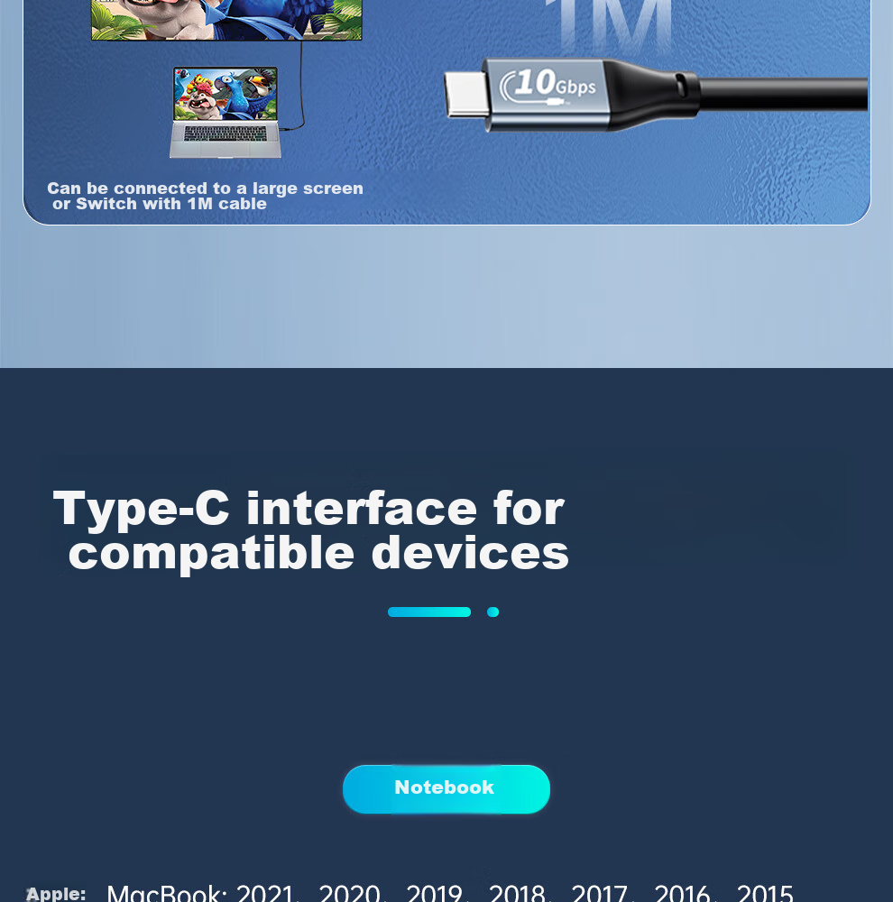 Кабель ULT-unite Type-C/USB 2-в-1, 10 Гбит/с, PD 100 Вт, 4K@60Hz, 0.2 м