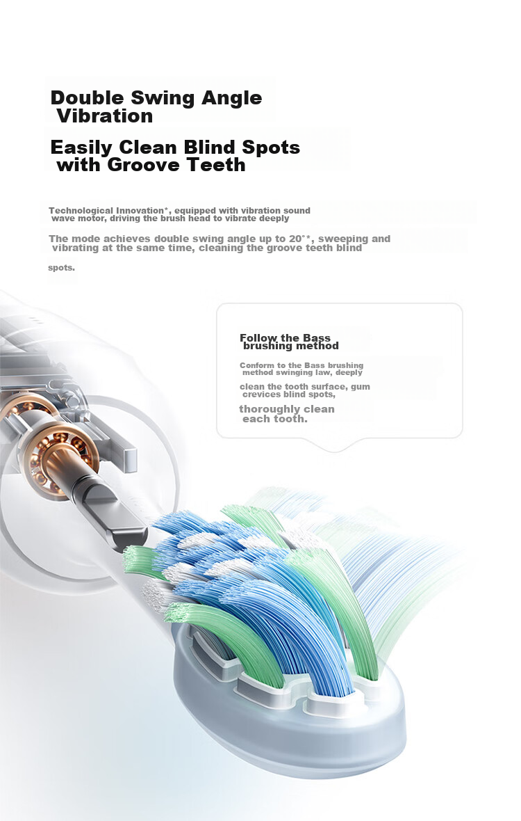 Электрическая зубная щетка Xiaomi Mijia Sonic Toothbrush T100, белая, звуковая, с 2 насадками, 3 режима чистки, водонепроницаемая IPX7, зарядка Type-C