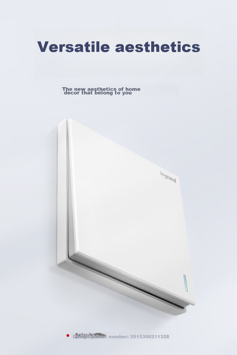 Розетка-выключатель LEGRAND Shidian Magnolia White, 86-типа, скрытого типа, двойной выключатель, одинарное управление