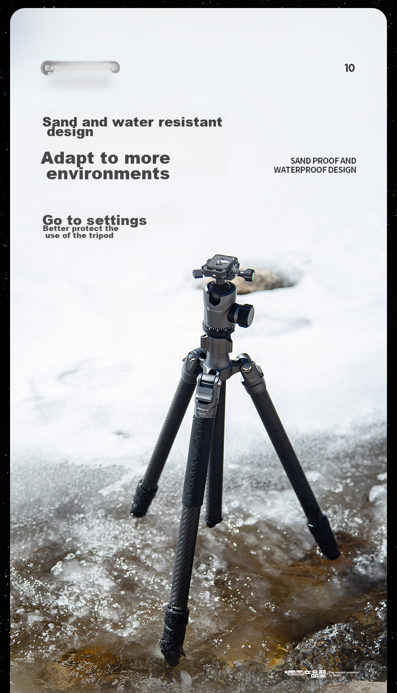 Штатив Fotopro MG4 Dual Panoramic Ball Head, 3K Carbon Fiber Professional DSLR Mirrorless Camera Photography And Videography Tripod Head, with Phone Clamp, Orange