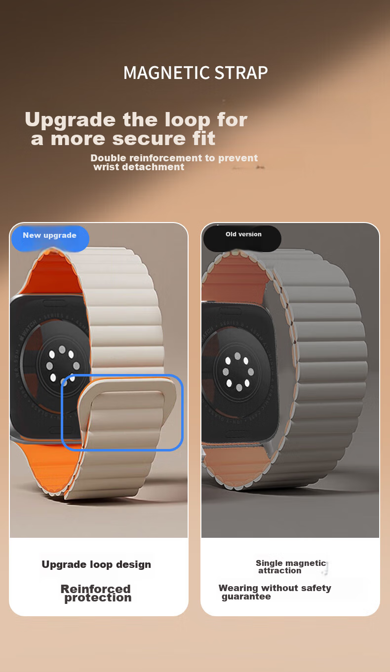 Ремешок Watchbond Magnetic Silicone Loop для Apple Watch, силиконовый, черный, 38/40/41/42 мм