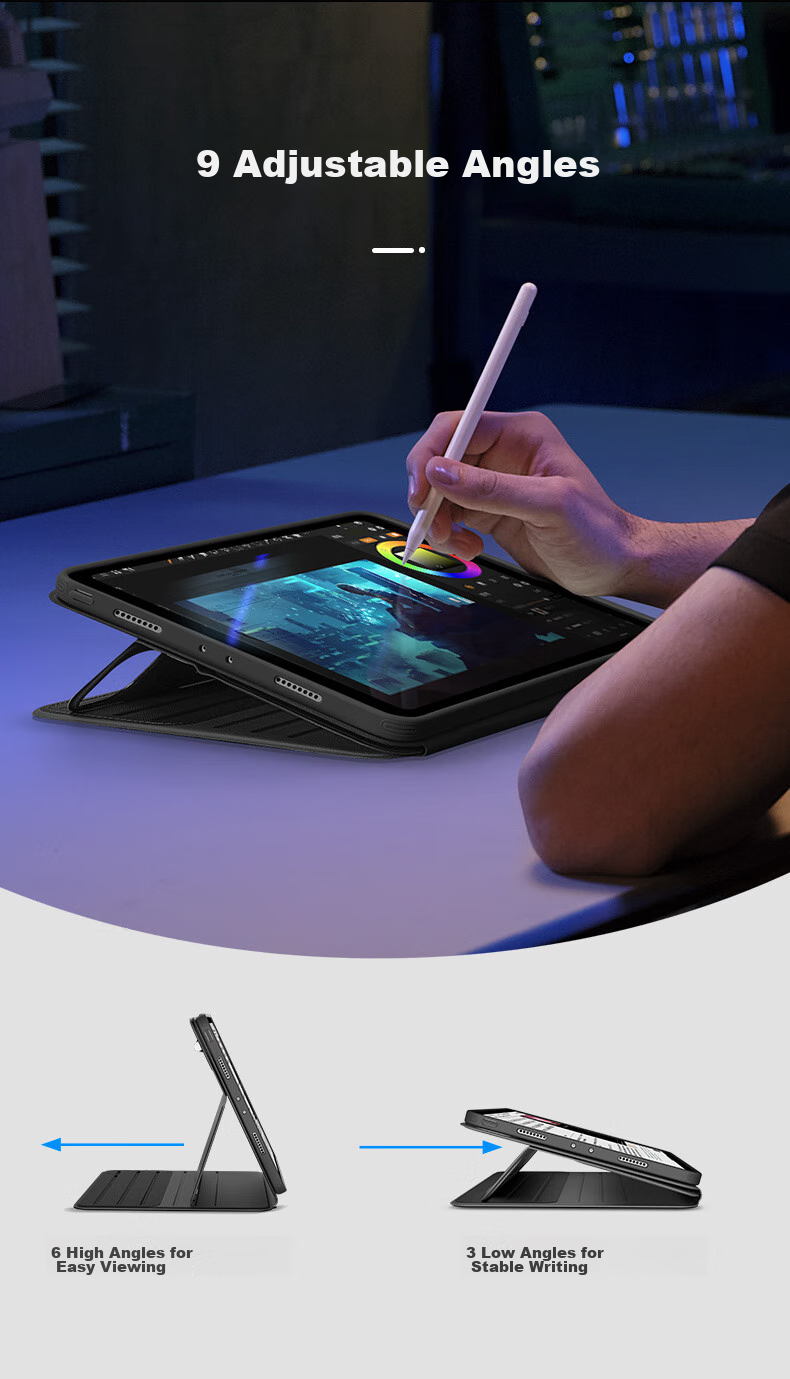 Чехол ESR для iPad Pro 13 дюймов (2024/2025 M5/M4), серия Zhenzhi, съемная магнитная крышка, регулируемый угол, защита от ударов, цвет Мокко Браун