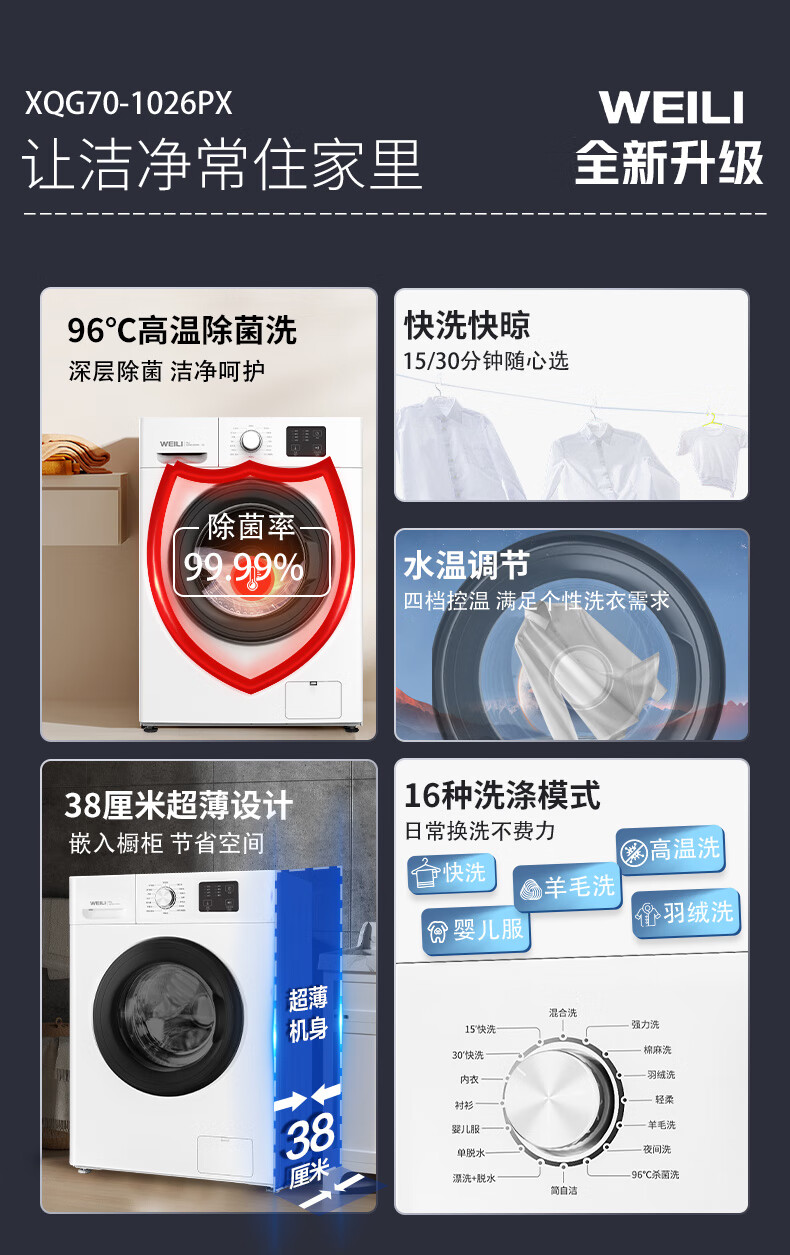 威力XQG70-1026PX洗衣机图片