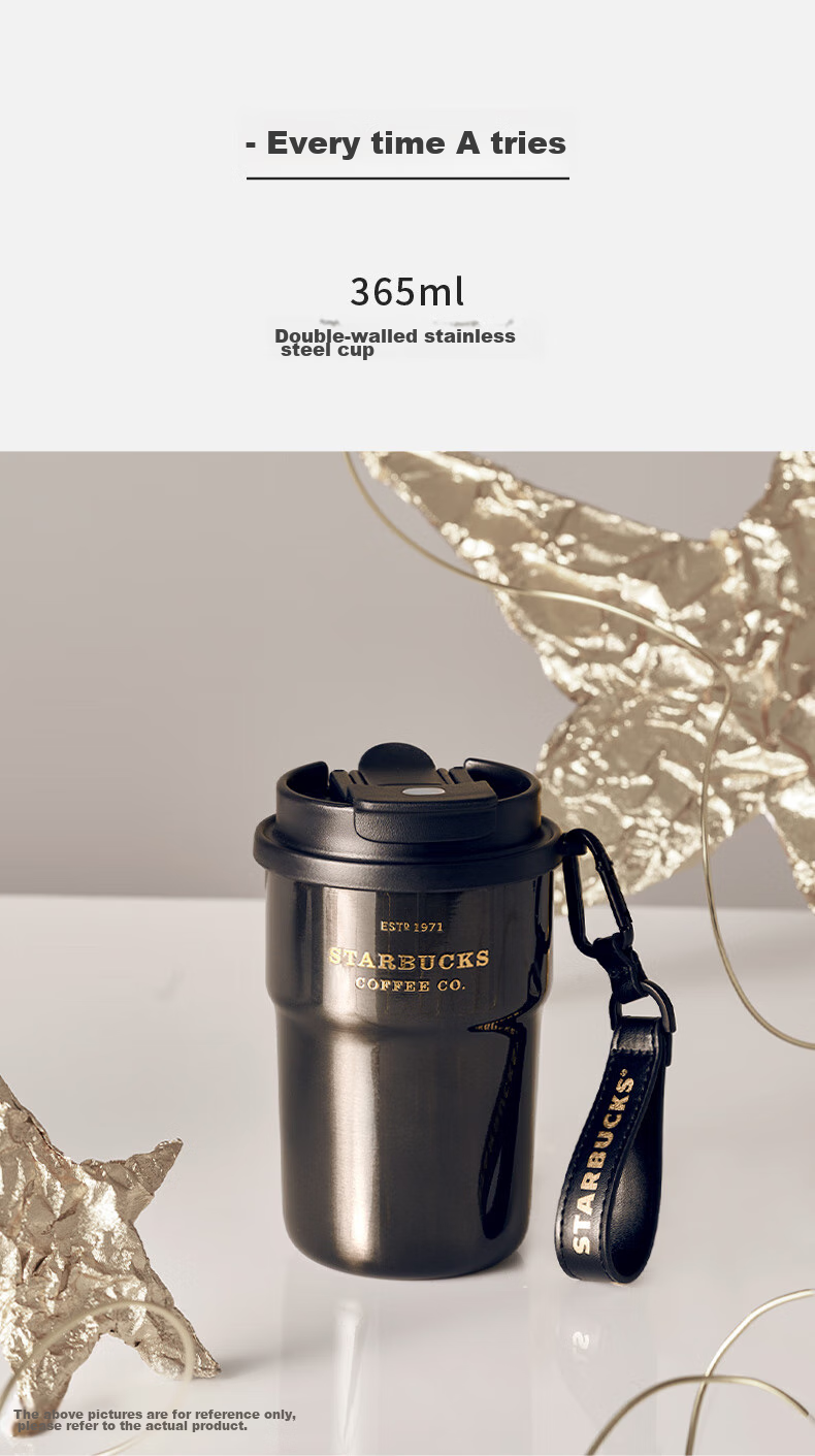 Starbucks Кофейная сокровищница, золотой поток, двойное питье, термокружка из нержавеющей стали, 365 мл, автомобильная кружка, кружка для кофе, подарок на День святого Валентина