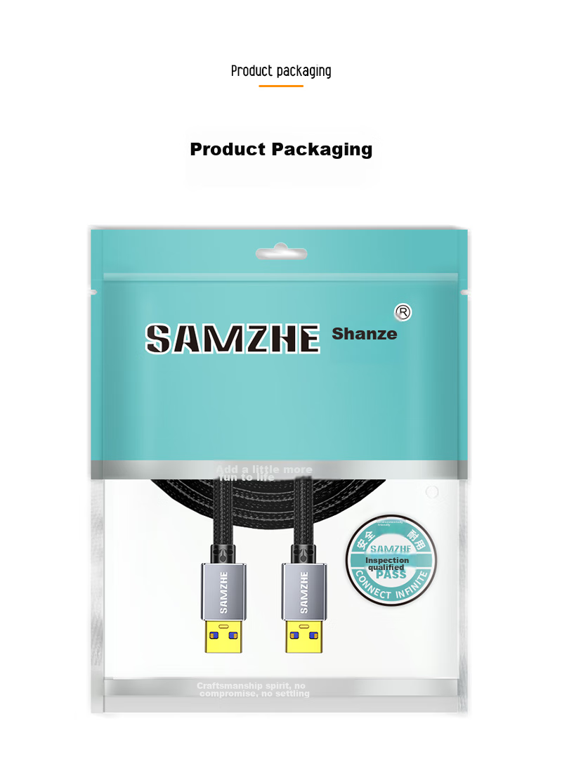 Кабель SAMZHE Dual-Head USB 3.0 Male to Male, 1 метр, LKU-10