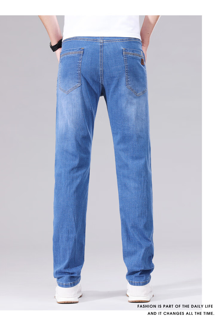 Джинсы мужские Jeanswest, классический стиль, осенне-зимняя коллекция 2025, модные повседневные, легкие и удобные, прямые, синие, размер 33