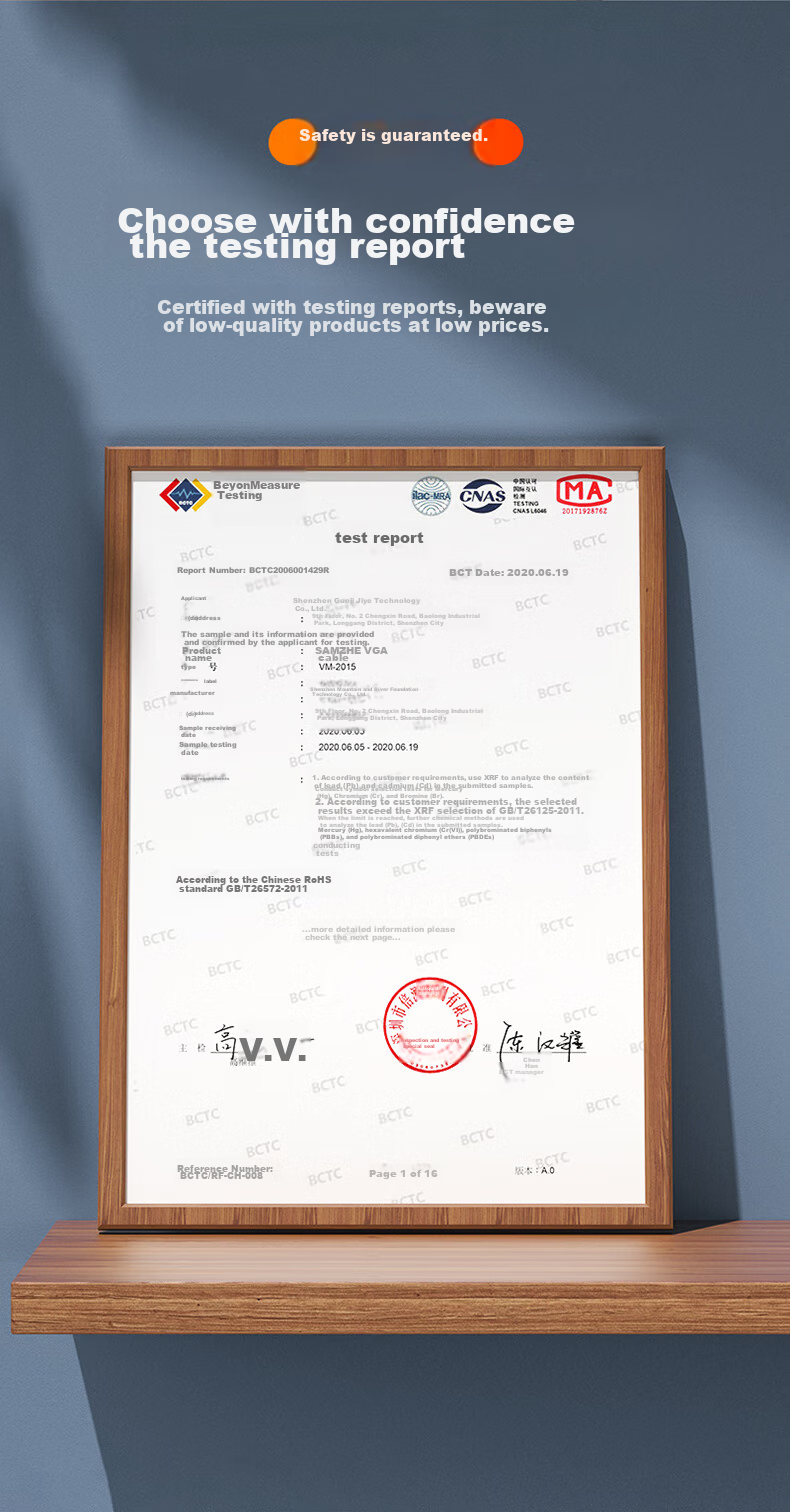 Кабель VGA SAMZHE VM-2030, 3 метра, с двумя магнитными кольцами, высококачественный видеоадаптер для подключения мониторов, телевизоров и проекторов