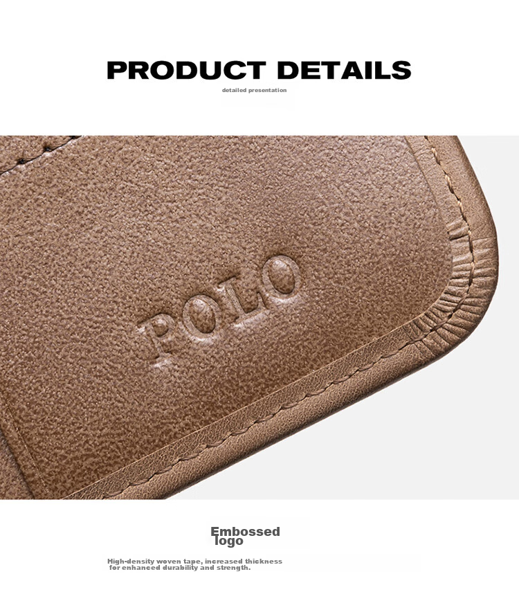 Мужской кошелек POLO из натуральной кожи, зажим для купюр с отделениями для карт, многофункциональный держатель для удостоверений личности, подарочная упаковка, подарок на День Святого Валентина