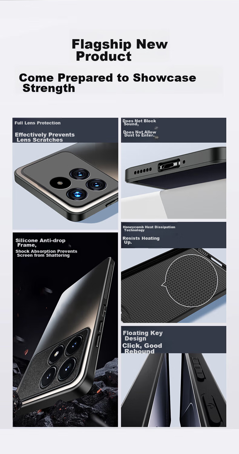 Чехол HotFire AG Frosted для Xiaomi Redmi K70E, противоударный, анти-отпечатки, графитовый черный