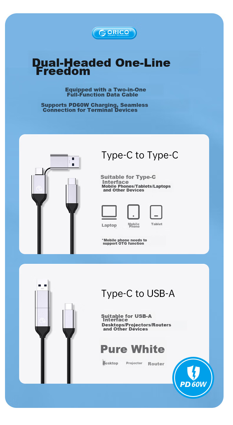 Внешний корпус ORICO 6819C3 для HDD/SSD 2.5/3.5 дюйма SATA, Type-C 3.2 Gen2 (10Gbps), черный