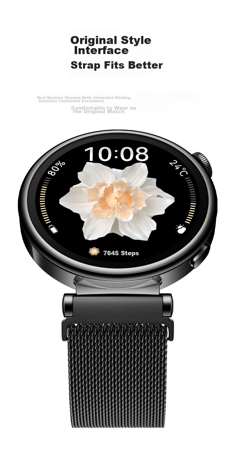 Ремешок CangHua Milanese для Huawei Watch GT6/5/4, женский, 41мм/42мм, миланский плетеный из нержавеющей стали с магнитной застежкой