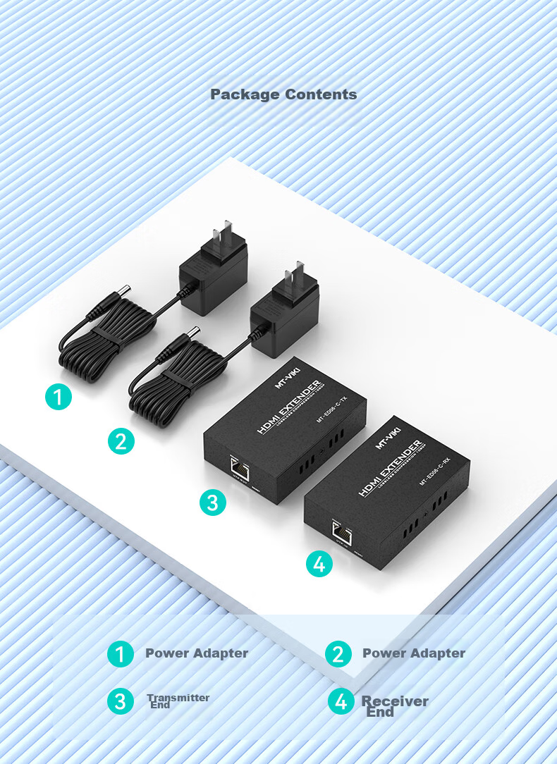 HDMI удлинитель MT-Viki MT-ED06-C, 135 метров, HDMI на RJ45 по одному сетевому кабелю, усилитель сигнала