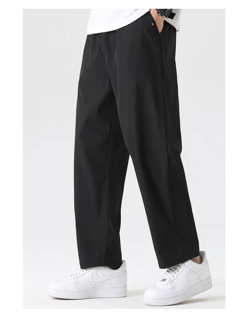 Мужские повседневные брюки Jeanswest, летние, легкие, из ледяного шелка, прямые, свободные, спортивные, укороченные брюки