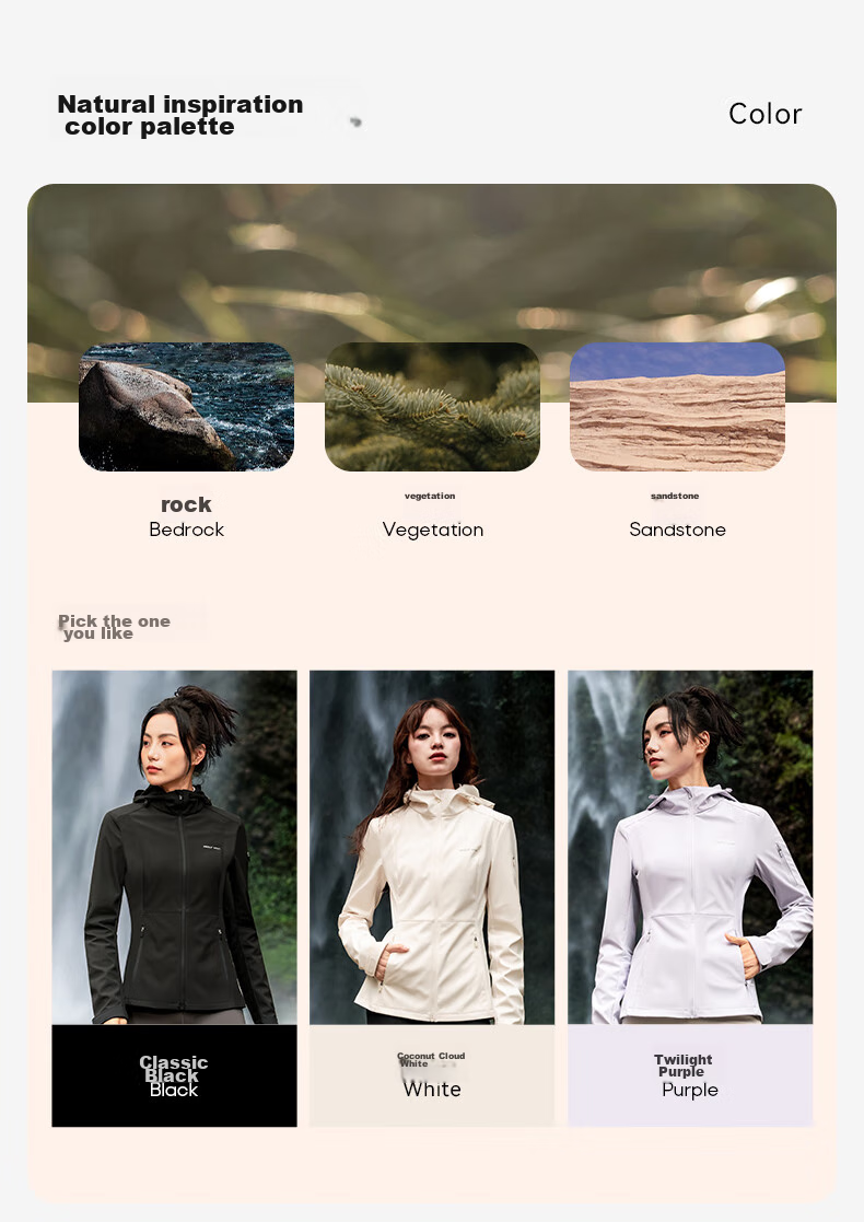 Женская куртка MOLY VIVI Slim-Fit Soft Shell Jacket, ветрозащитная и водонепроницаемая, для активного отдыха и туризма, осень-зима