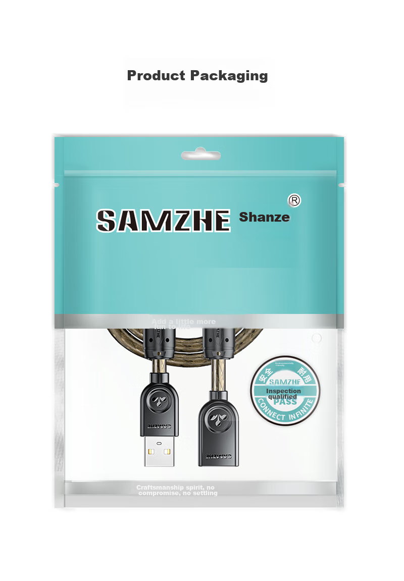 USB 2.0 удлинительный кабель SAMZHE UK-H20, 2 метра, от Male до Female, высокоскоростная передача данных, для USB-накопителей, мыши, клавиатуры, кард-ридера, прозрачный черный