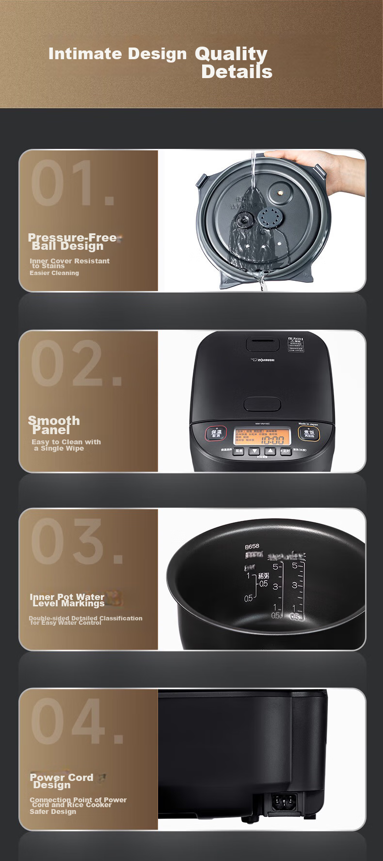 Рисоварка ZO JIRUSHI NW-YAH10C, Черная, 3 л, 1040 Вт, IH, для 2-3 человек, Япония