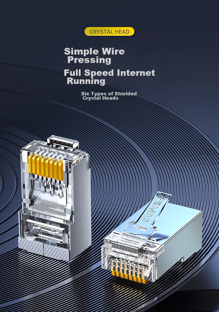 Коннектор RJ45 SAMZHE Cat6, экранированный, 10 шт.