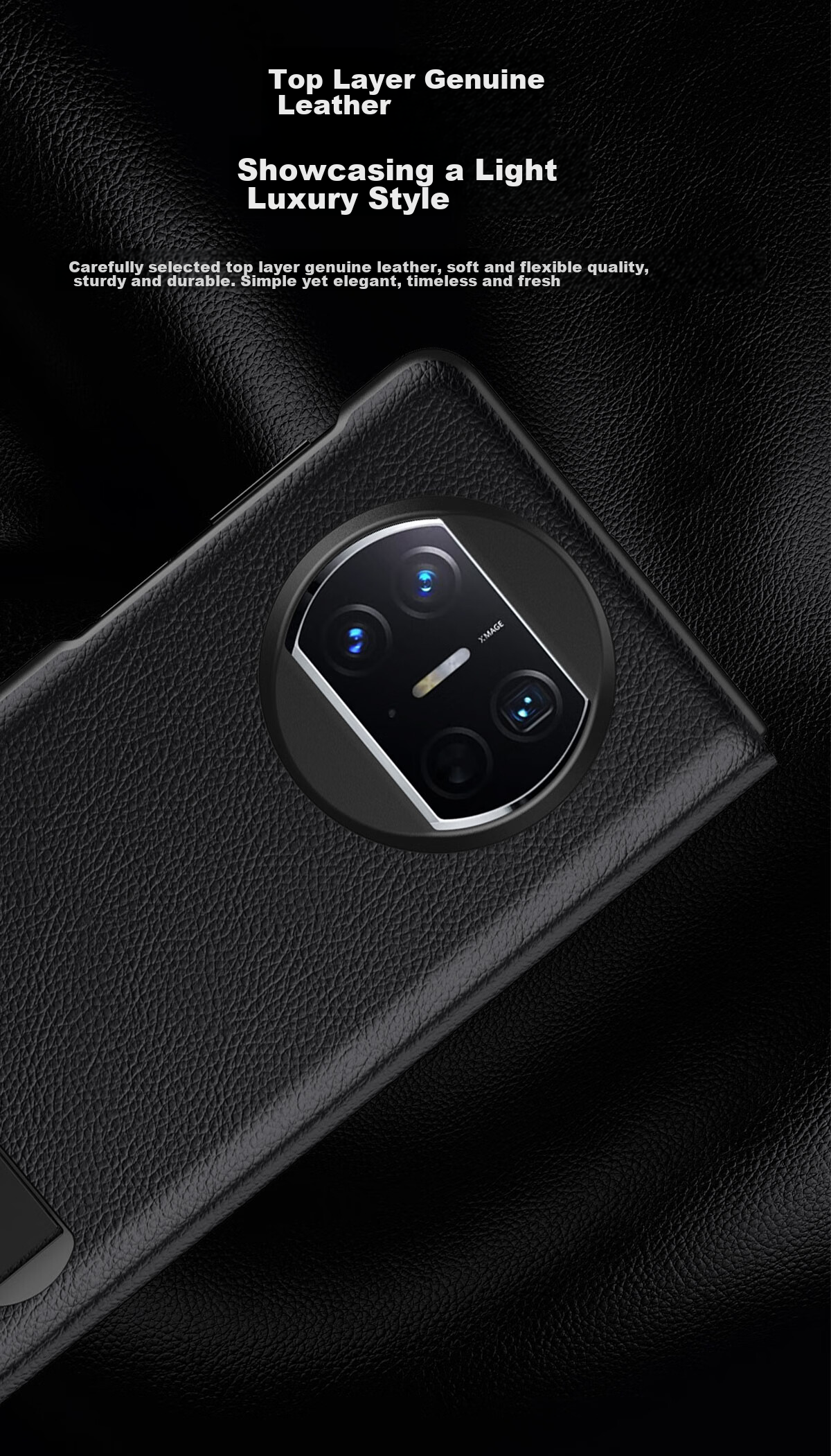 Чехол для телефона ZhengJian для Huawei Mate X3, кожаный, противоударный, черный
