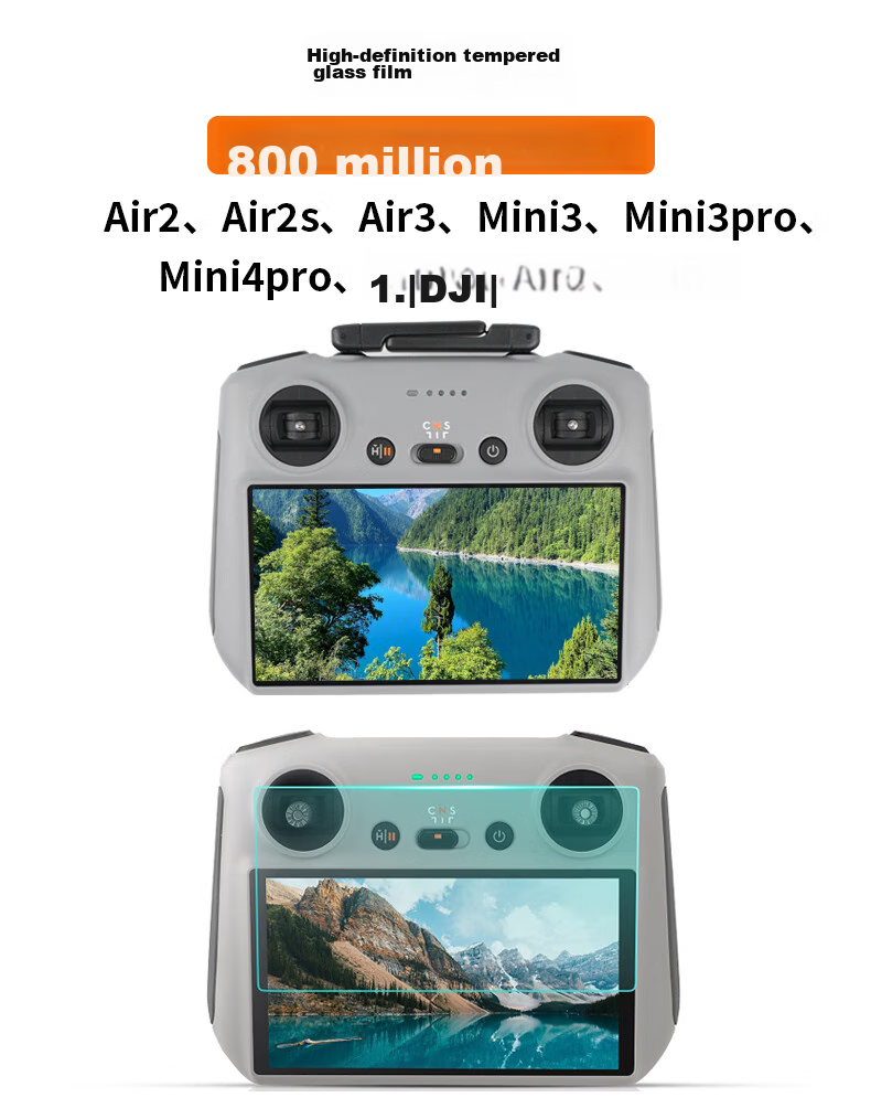 Защитная пленка Qiye для экрана пульта DJI Mavic Air 3S, Mini 4 Pro, Mini 5 Pro, RC2, закаленное стекло