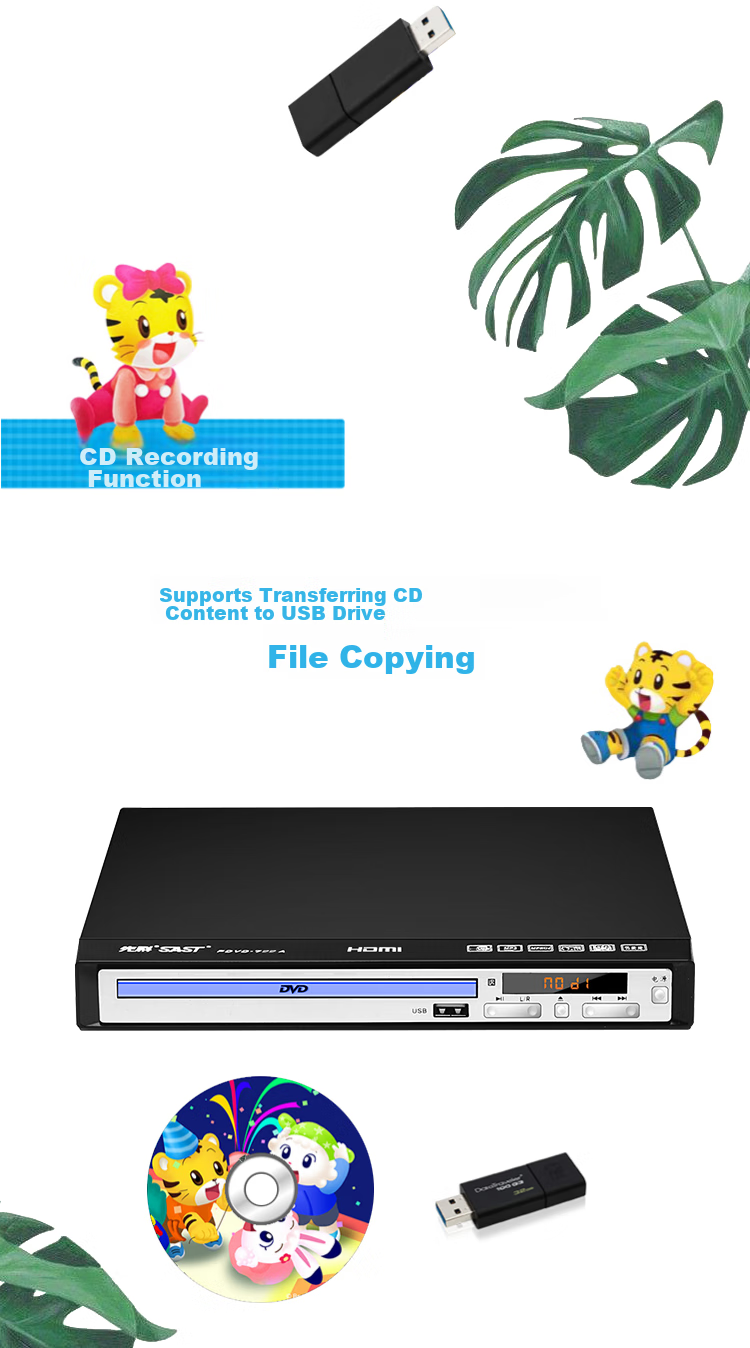 DVD-плеер SAST PDVD-799A, с HDMI, USB, поддержка MP3, AVI, VCD, CD, DVD