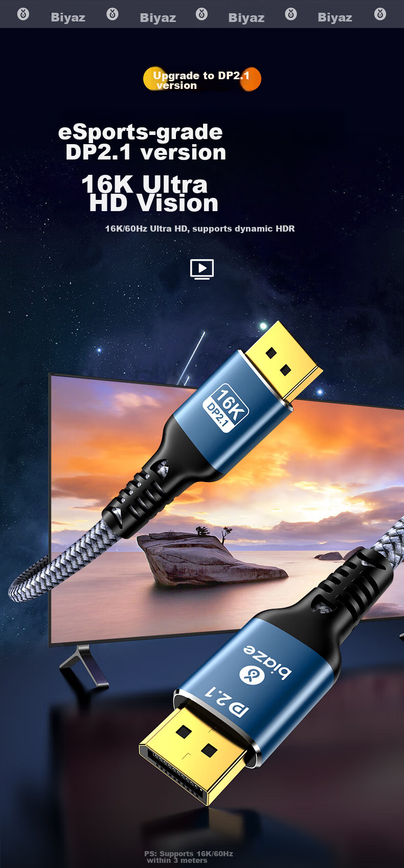 Кабель DisplayPort BIAZE