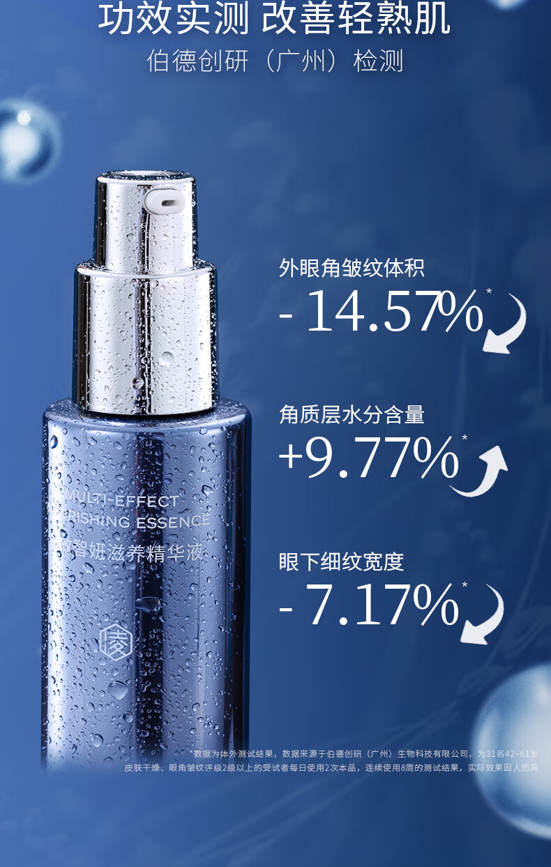 凌博士多效智妍滋养精华液女淡纹紧致补水保湿面部精华水 蓝钥匙精华30ml