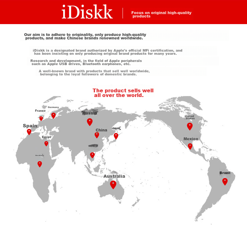 Флеш-накопитель iDiskk U030 64 ГБ MFi Certified, 3-в-1 USB Type-C Lightning, для iPhone, Android, Apple, резервное копирование фото