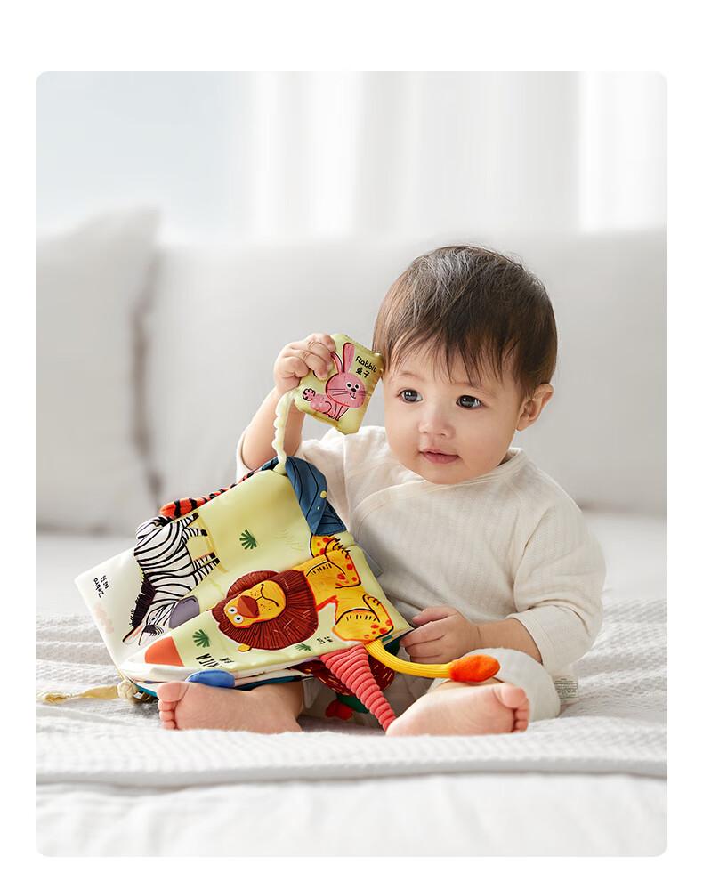 Книжка-игрушка Babycare "Хвостик" для малышей, развивающая, мягкая, с текстурами, 4 шт.