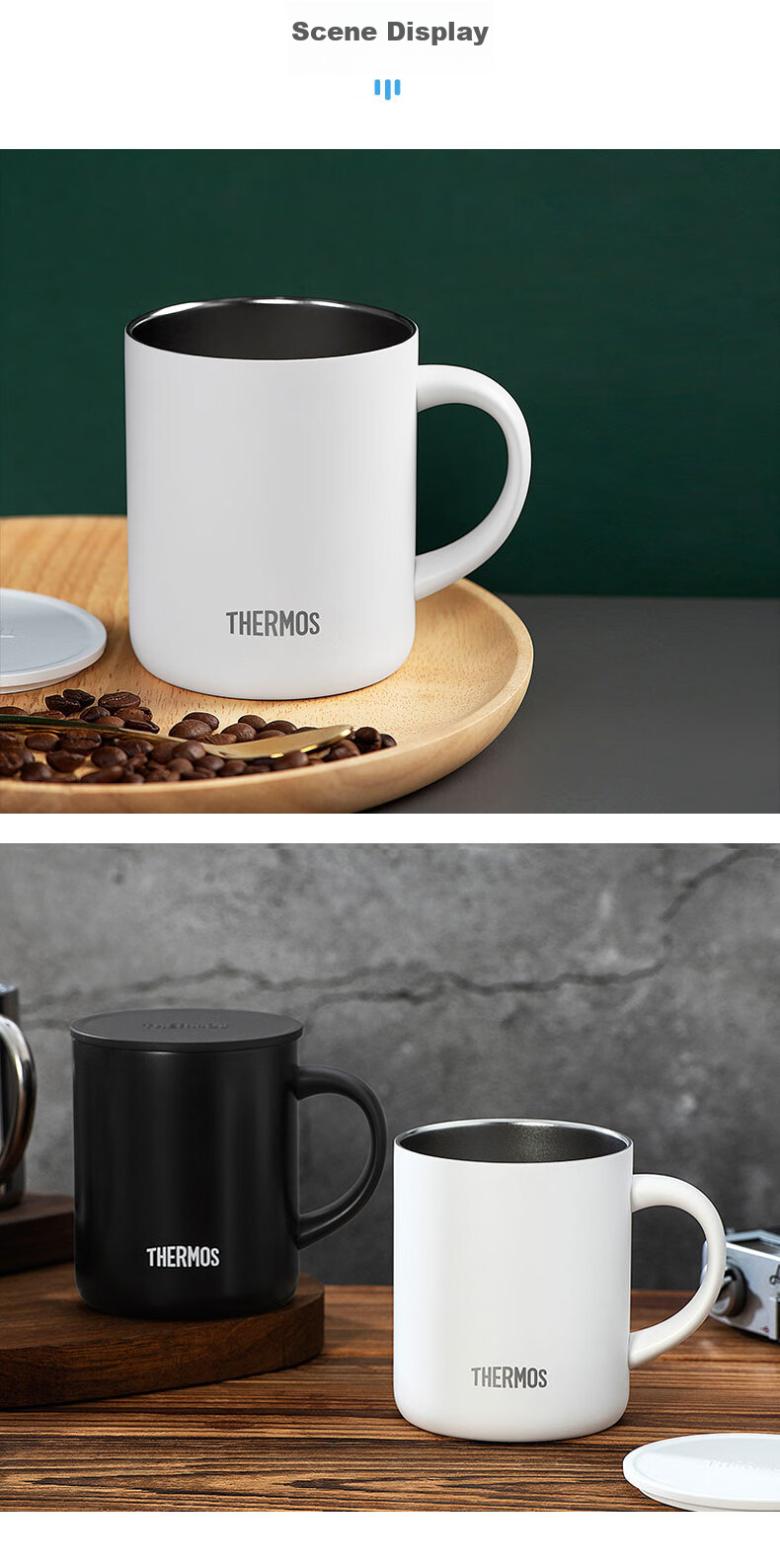 Термокружка THERMOS JDG-351, 340 мл, белый